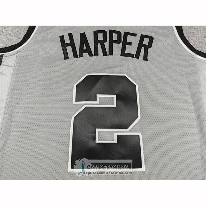 Camiseta San Antonio Spurs Dylan Harper NO 2 Statement 2025-26 Gris